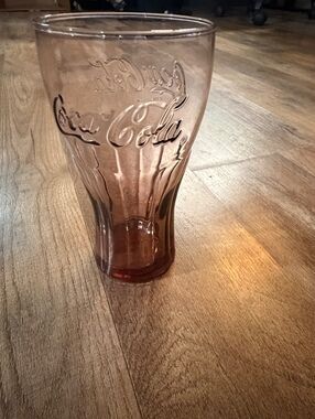 Vintage Coca-Cola Embossed Glass Tumbler in Light Purple